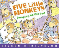 Image of Five little monkeys jumping on the bed